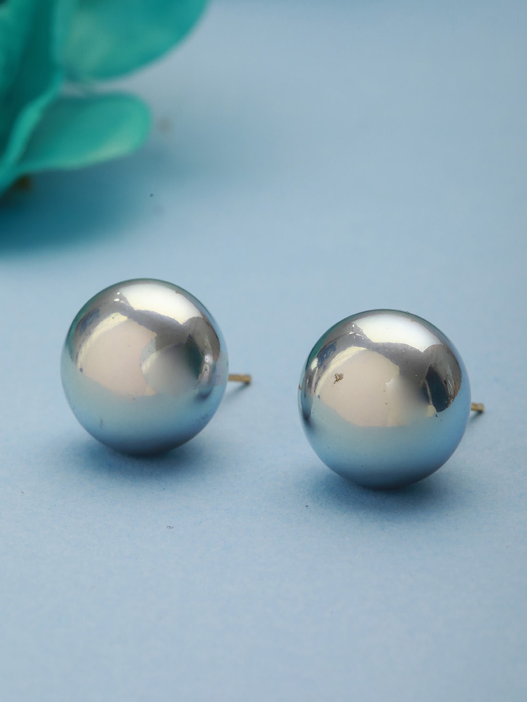 

PRITA BY PRIYAASI Spherical Shaped Studs Earrings, Grey