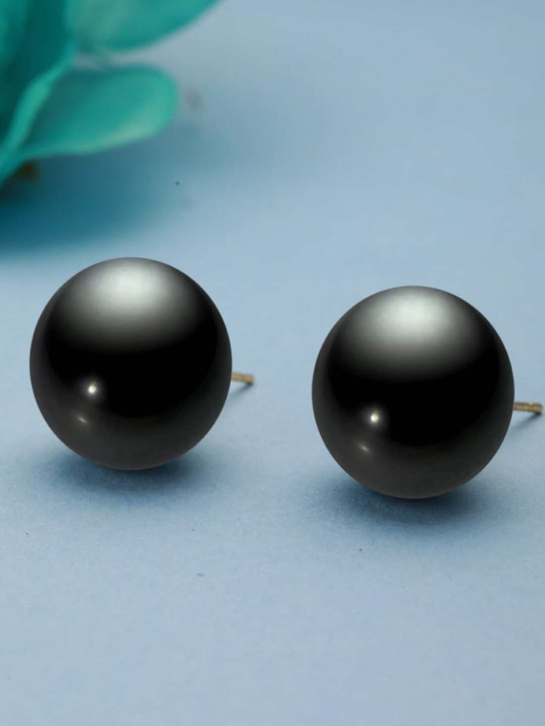

PRITA BY PRIYAASI Black Contemporary Stud Earrings