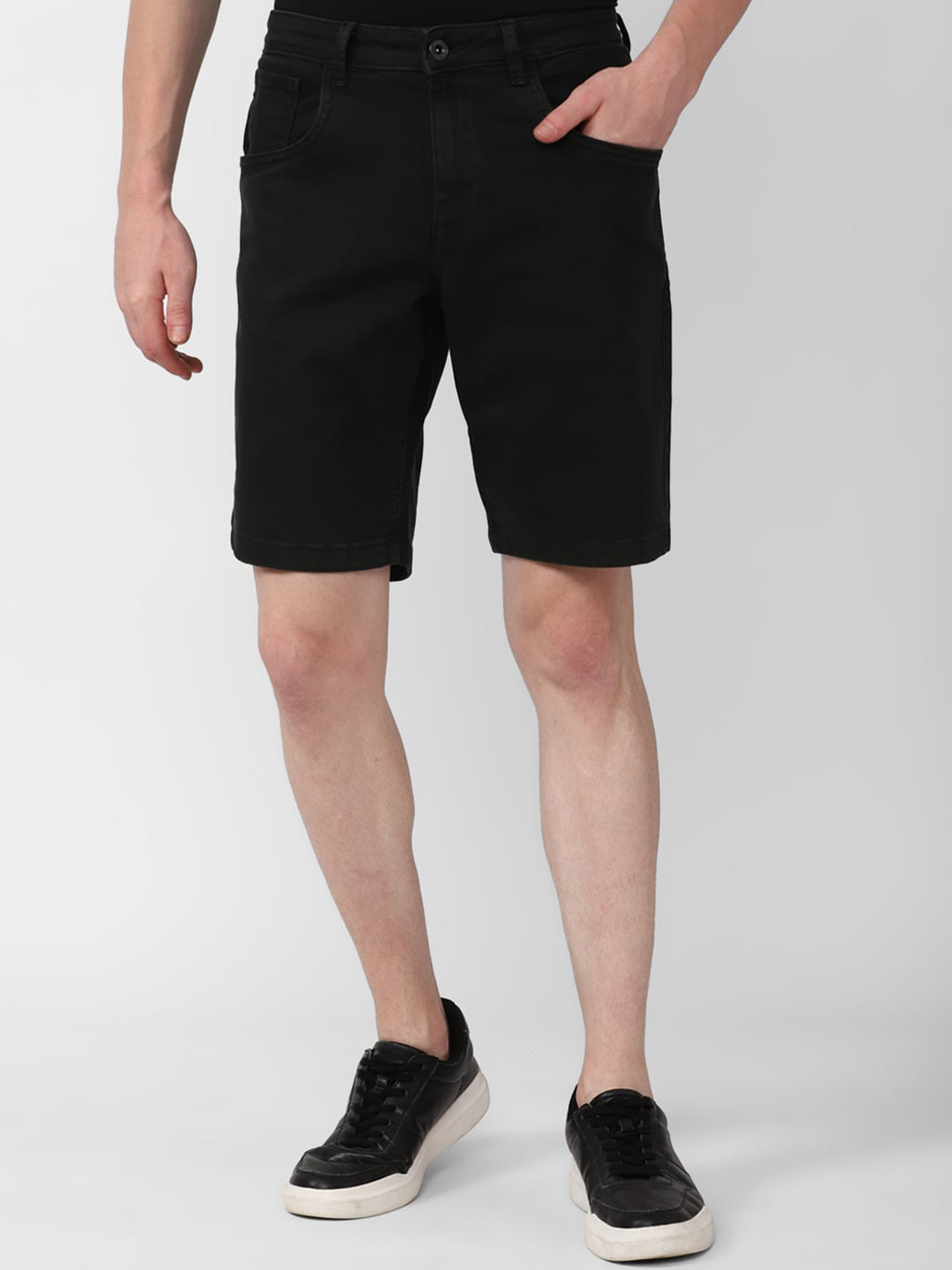 

VAN HEUSEN DENIM LABS Men Mid-Rise Shorts, Black