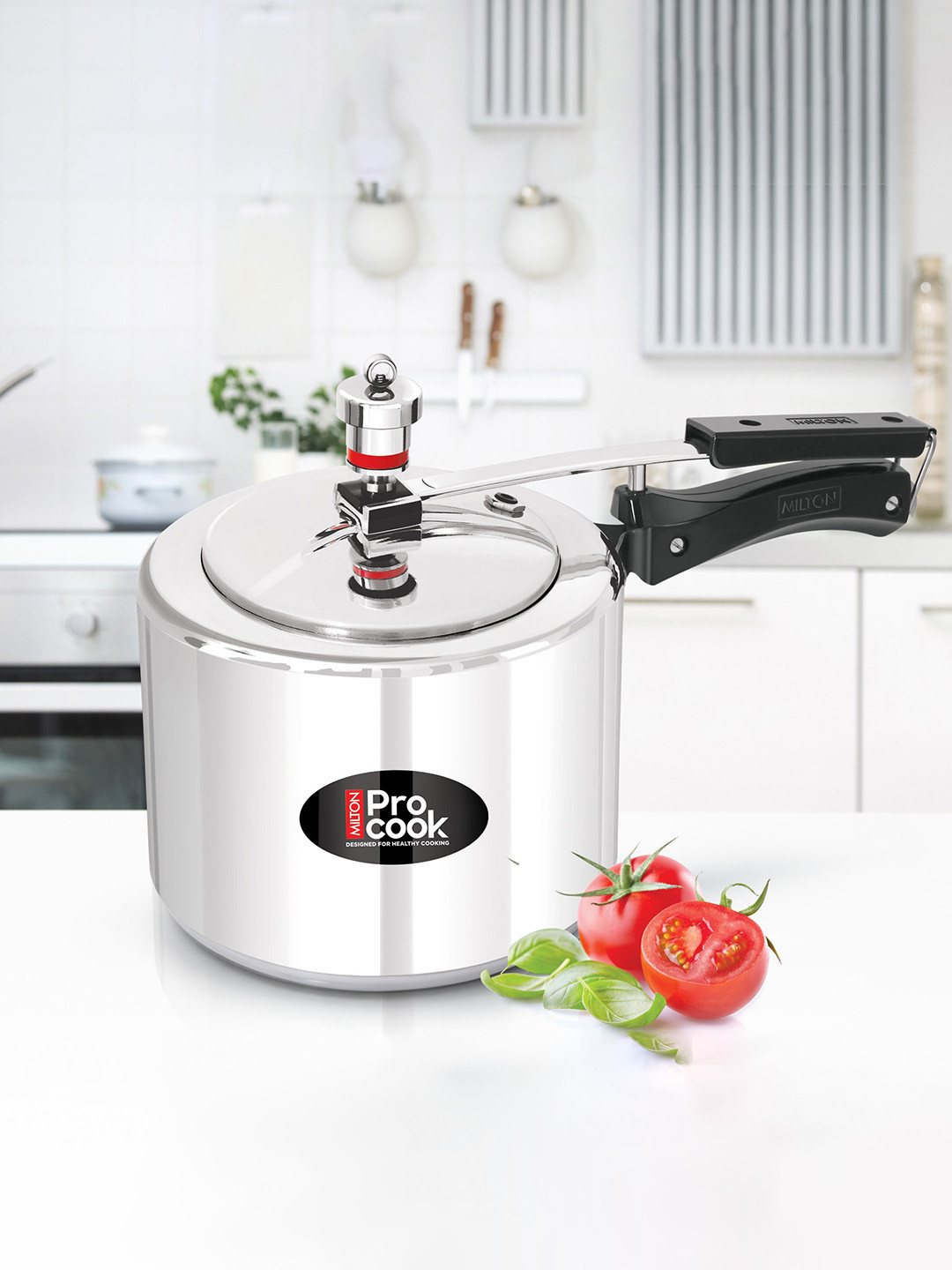 

Milton Pro Cook Aluminium Induction Pressure Cooker With Inner Lid 3 L, Silver