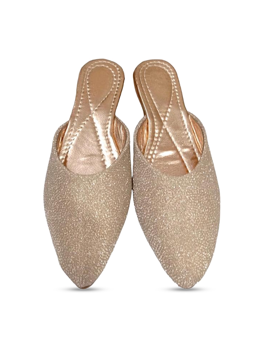 

Glitzy Galz Shimmery Pointed Toe Mules, Silver