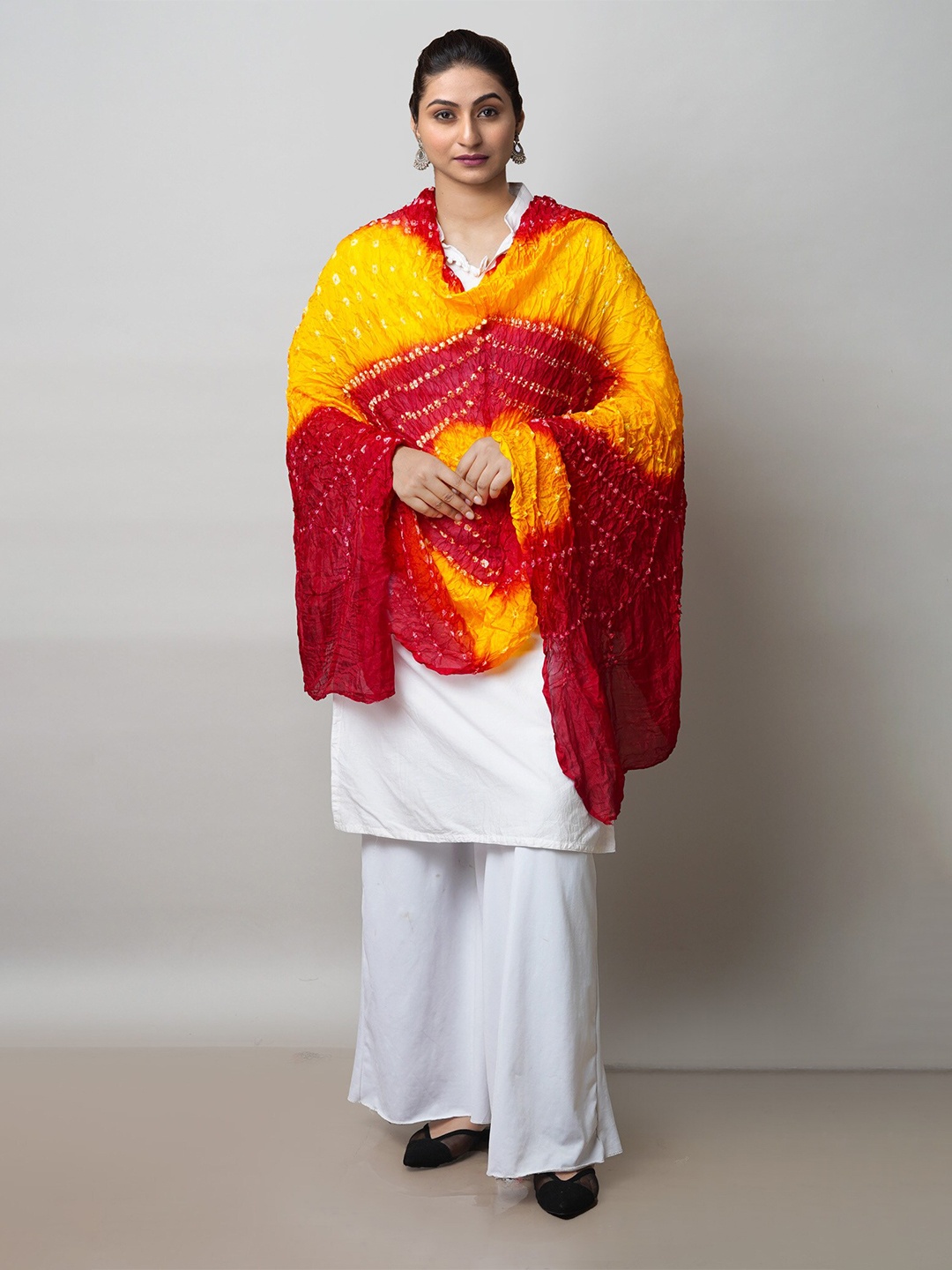 

Unnati Silks Printed Bandhani Dupatta, Red