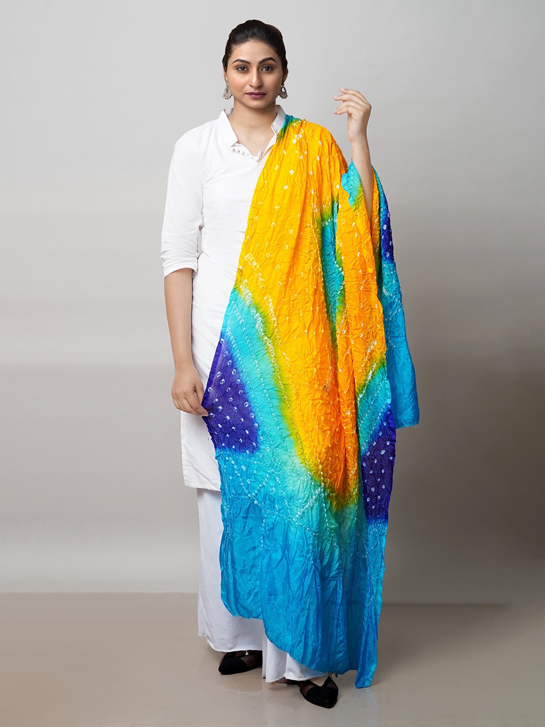 

Unnati Silks Printed Bandhani Dupatta, Blue