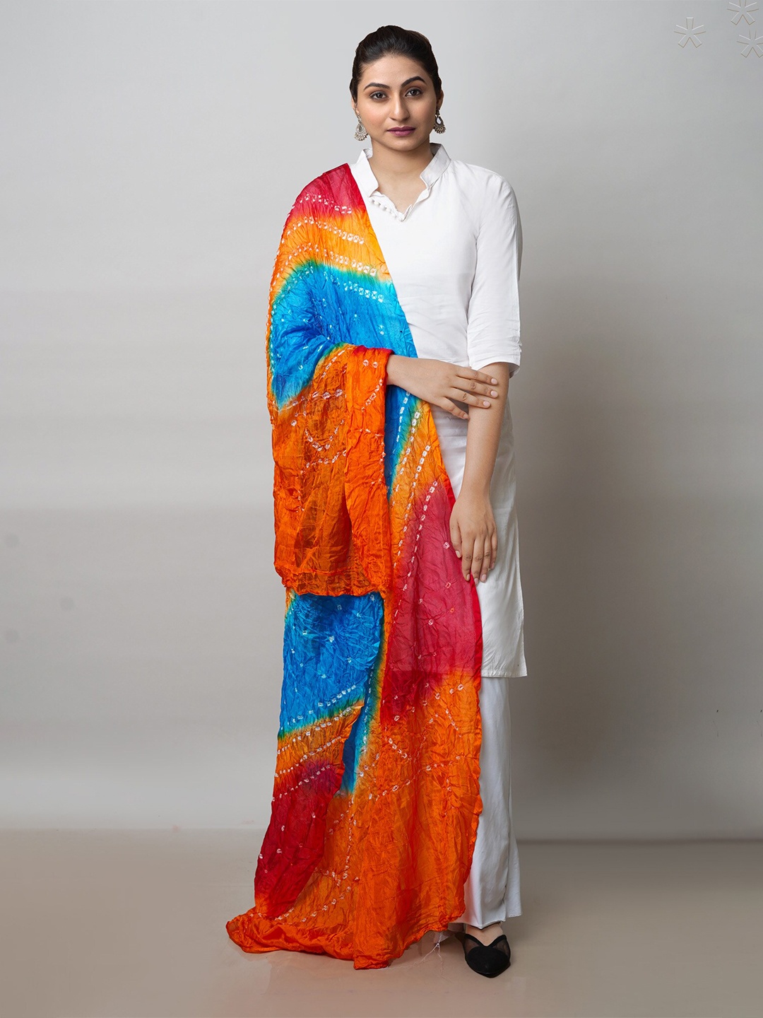 

Unnati Silks Printed Bandhani Dupatta, Orange