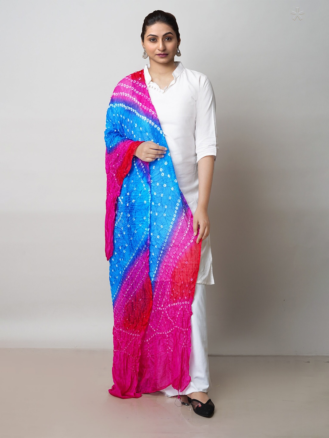 

Unnati Silks Printed Bandhani Dupatta, Pink