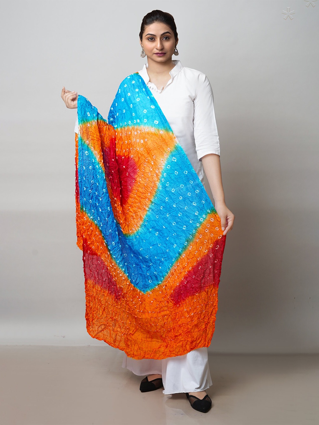 

Unnati Silks Printed Bandhani Dupatta, Blue