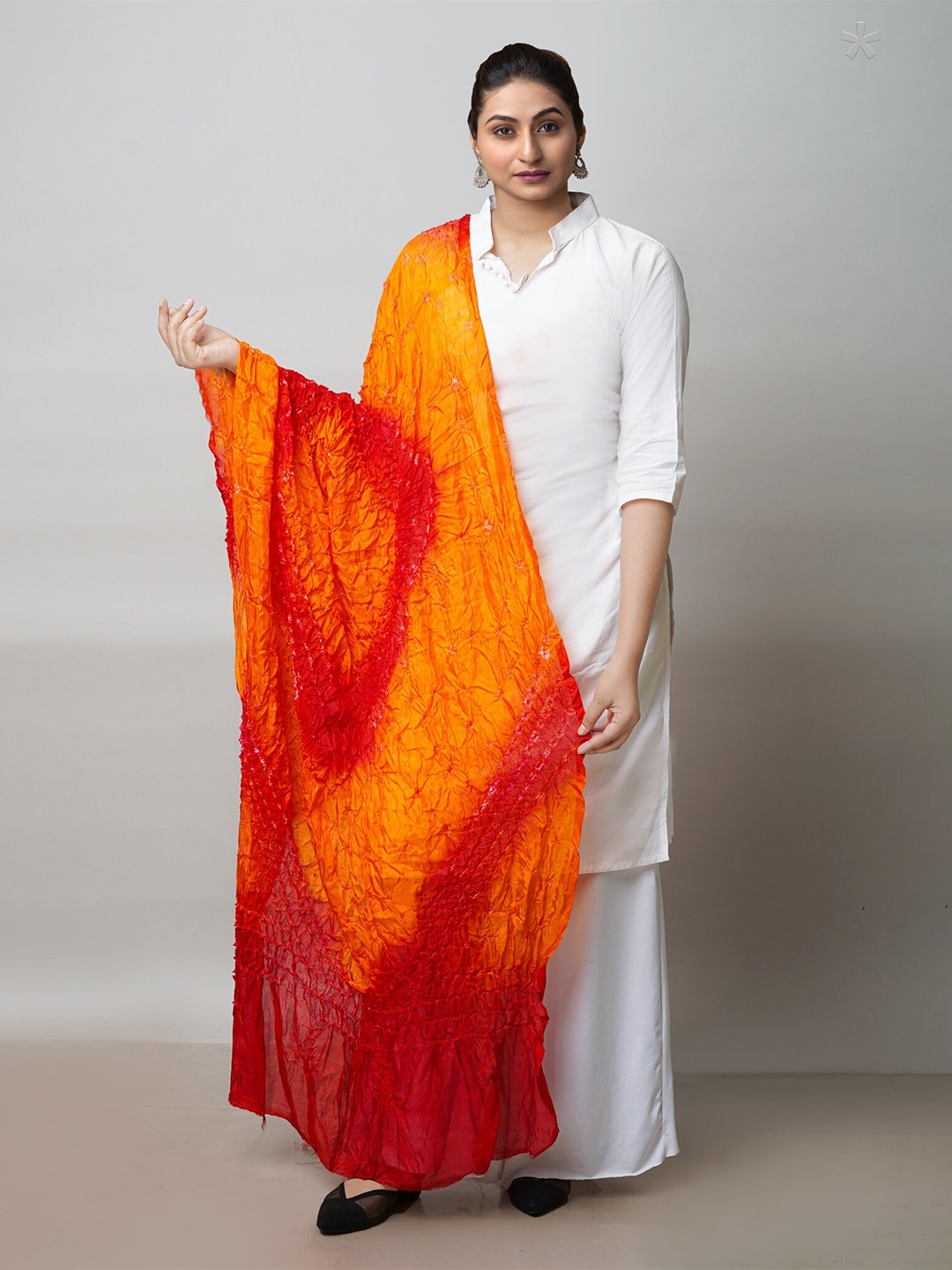 

Unnati Silks Printed Bandhani Dupatta, Red