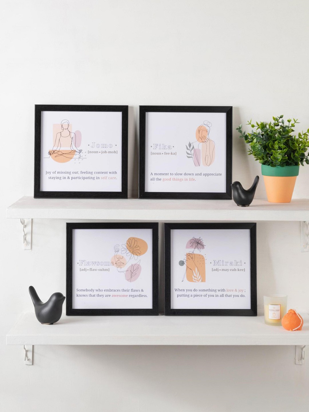 

Nestasia White & Black 4 Pieces Notes To Self Framed Posters