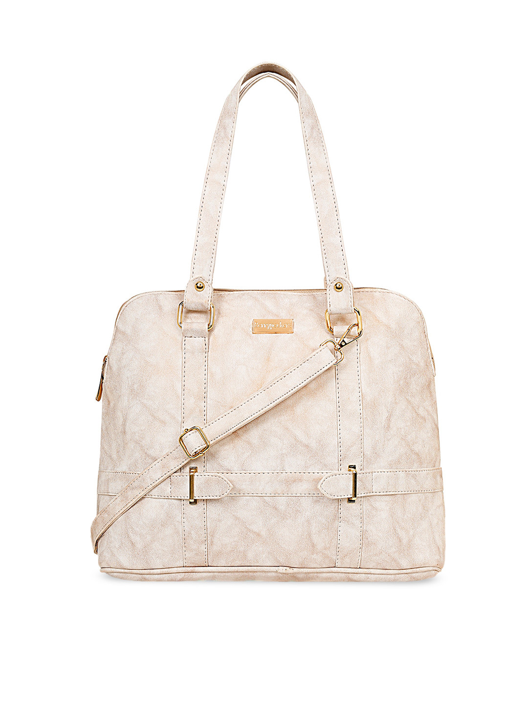 

Berrypeckers Women Textured Shopper Shoulder Bag, White