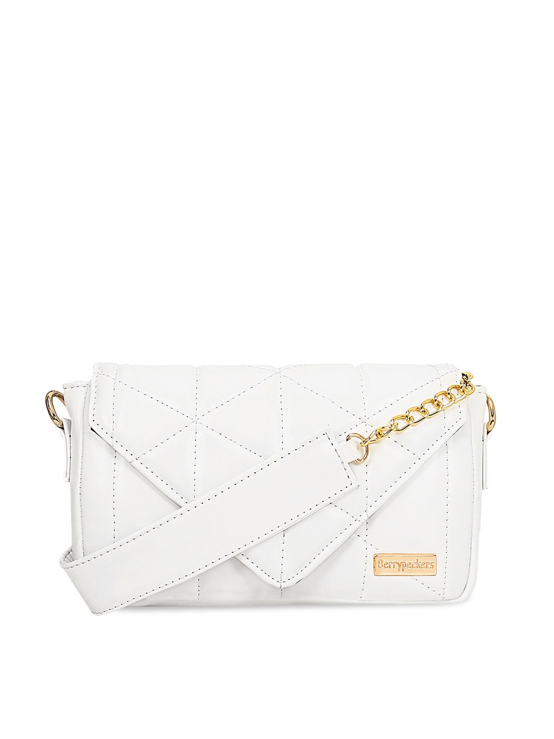 

Berrypeckers Textured Structured Sling Bag, White