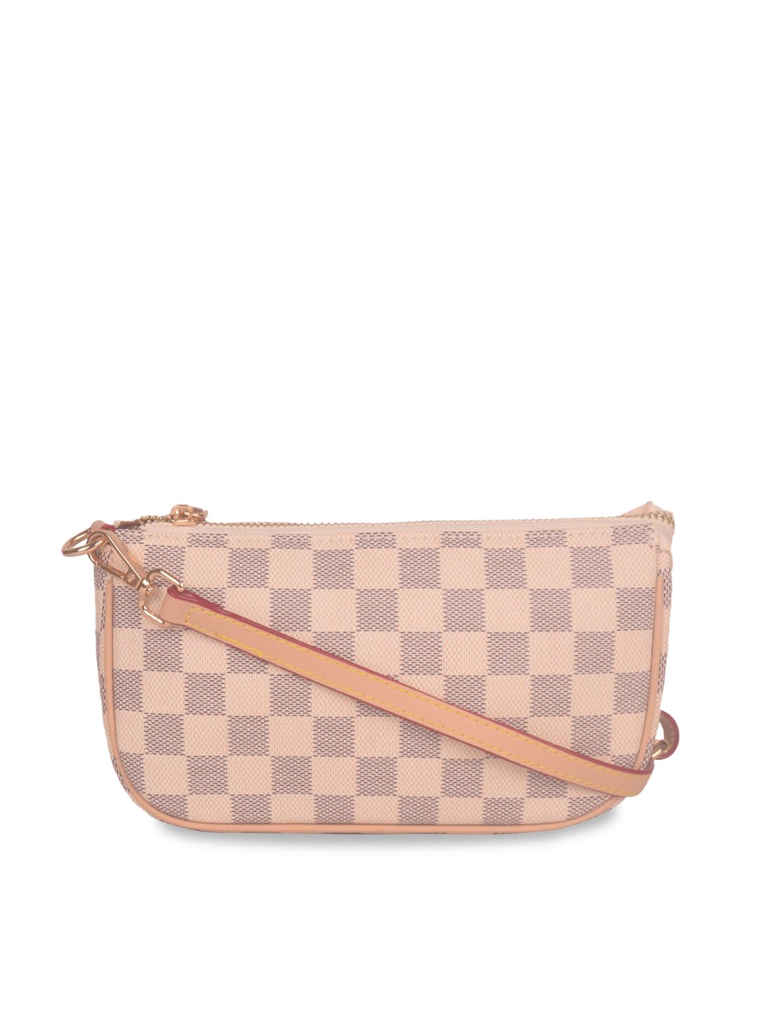 

Bagkok Checked Structured Handheld Bag, Beige