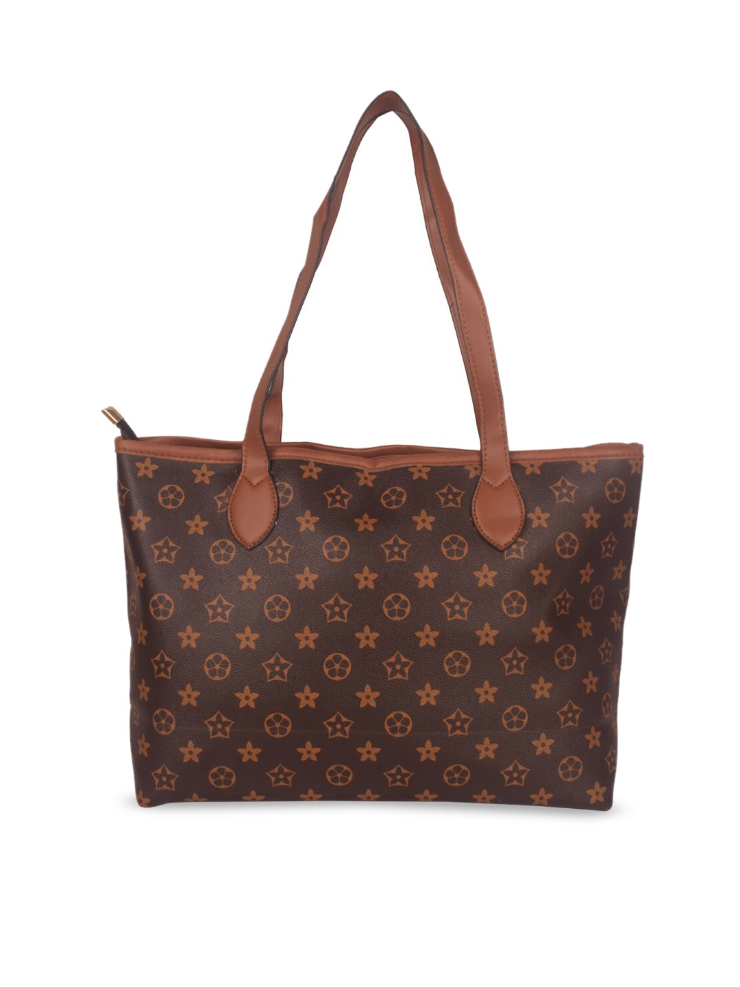 

Bagkok Floral Printed Oversized Structured Handheld Bag, Brown