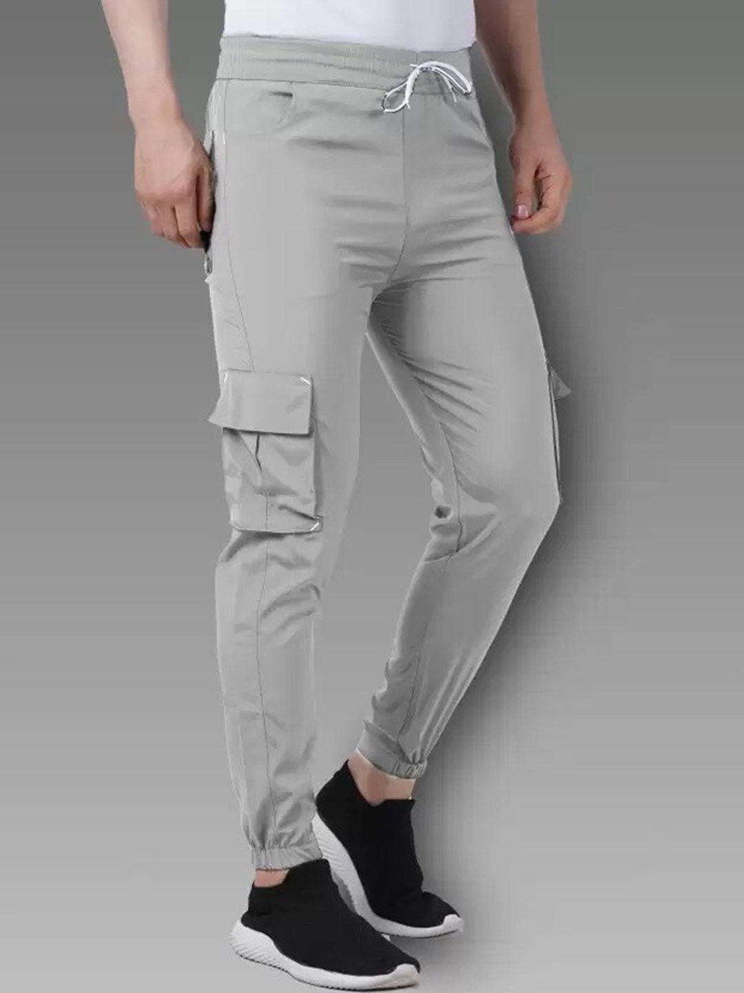 

PLUS 91 Men Jogger Stretchable Jeans, Grey melange
