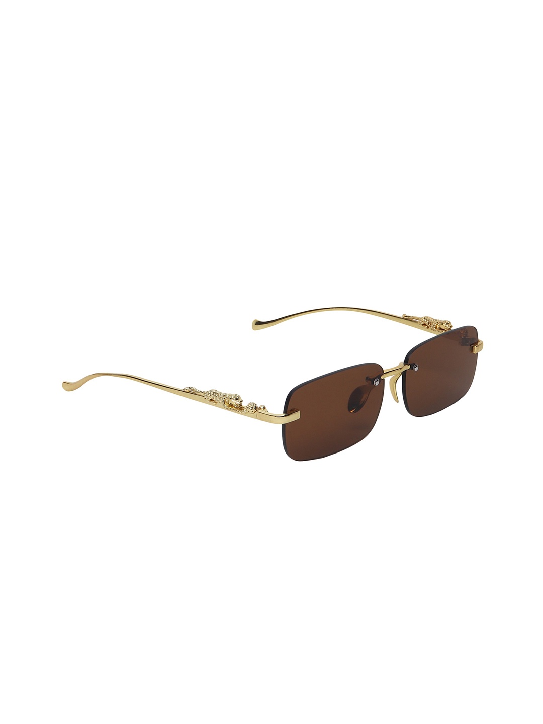 

SCAGLIA Lens & Square Sunglasses With UV Protected Lens SCG_CARTR_GLD, Brown