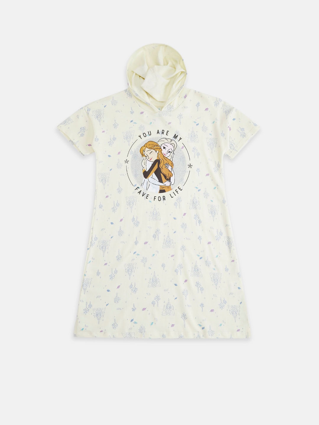 

Pantaloons Junior Girls Blue Printed Hooded Applique T-shirt
