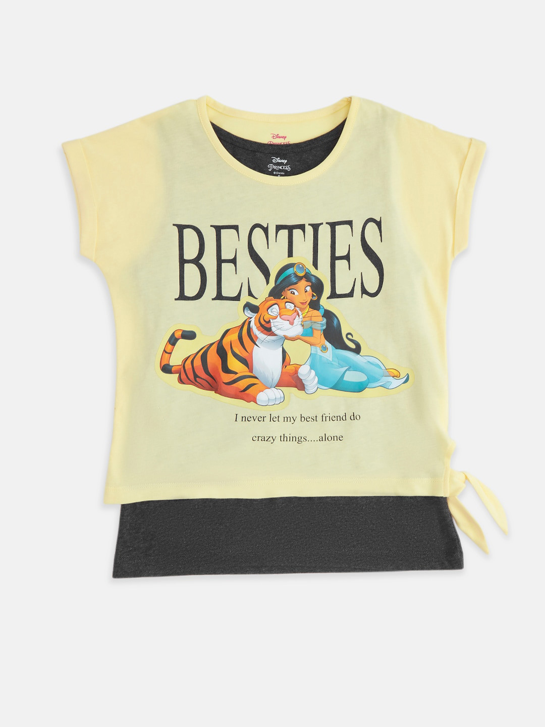 

Pantaloons Junior Girls Yellow Typography Printed T-shirt