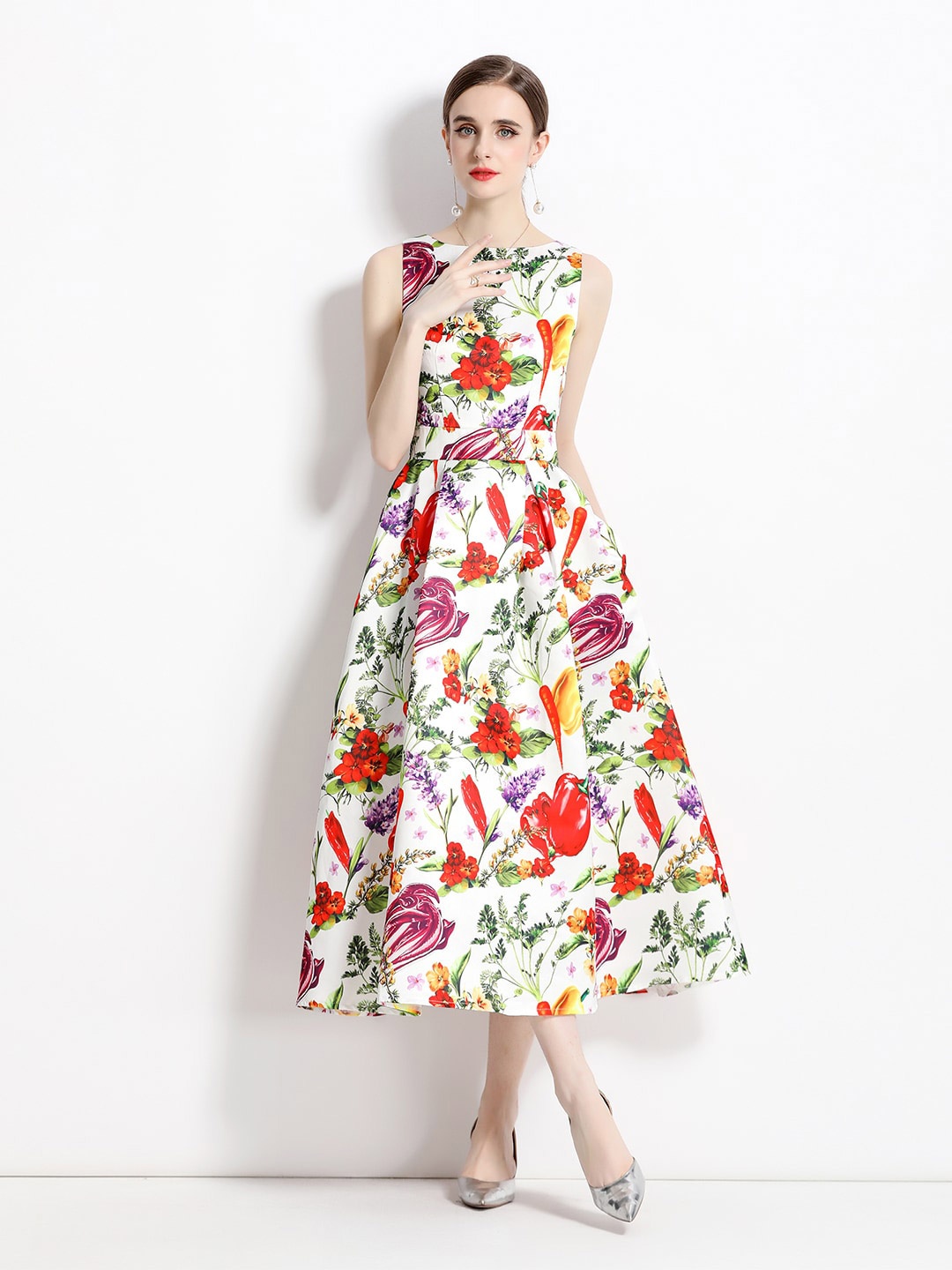 

JC Collection Multicoloured Floral Print Fit & Flare Midi Dress, Multi