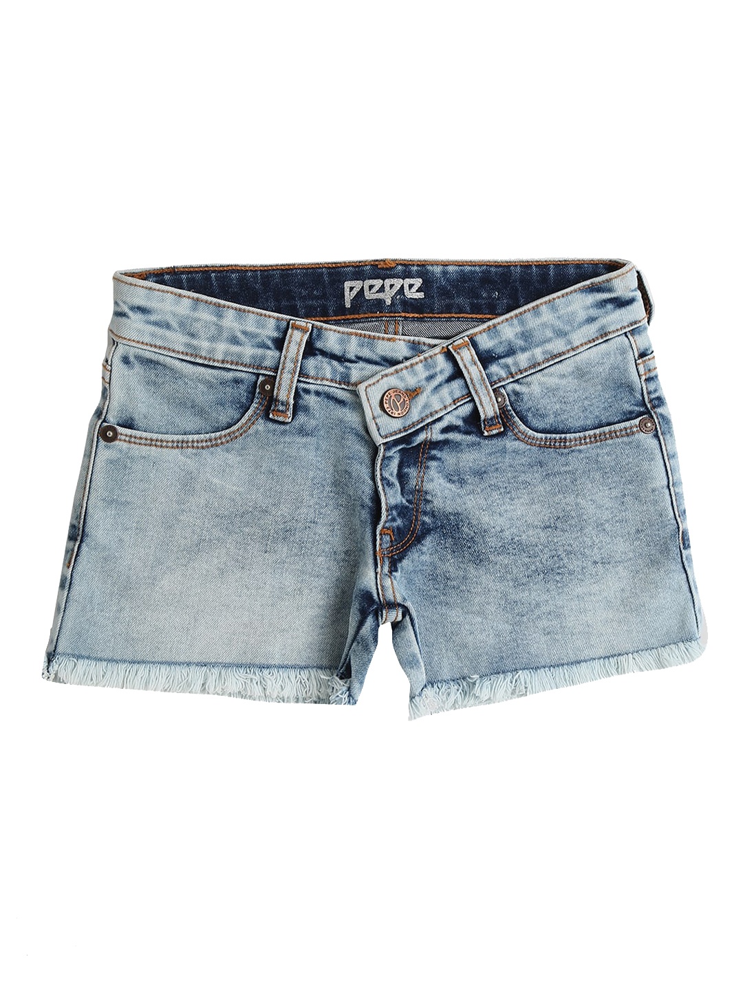 

Pepe Jeans Girls Washed Denim Shorts, Blue