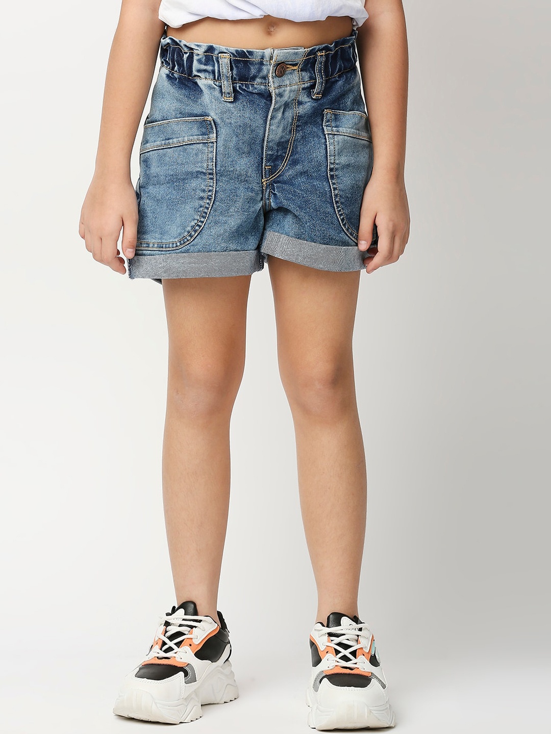 

Pepe Jeans Girls High-Rise Denim Shorts, Blue