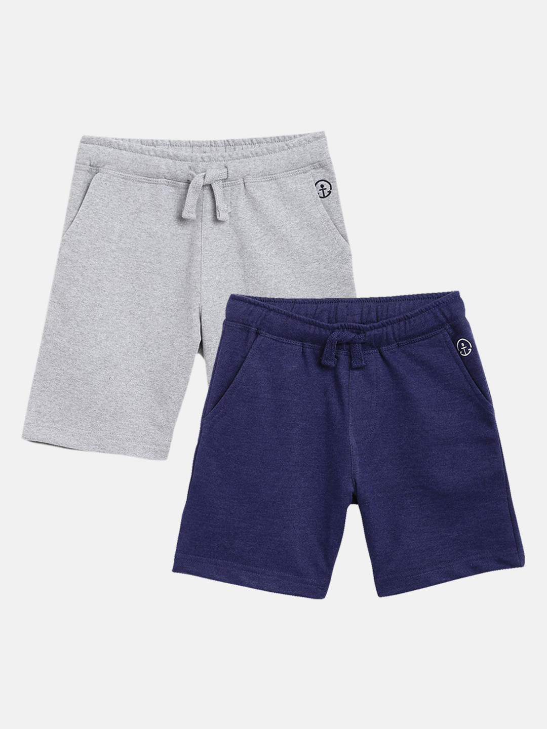 

Campana Boys Pack Of 2 Mid-Rise Cotton Shorts, Grey