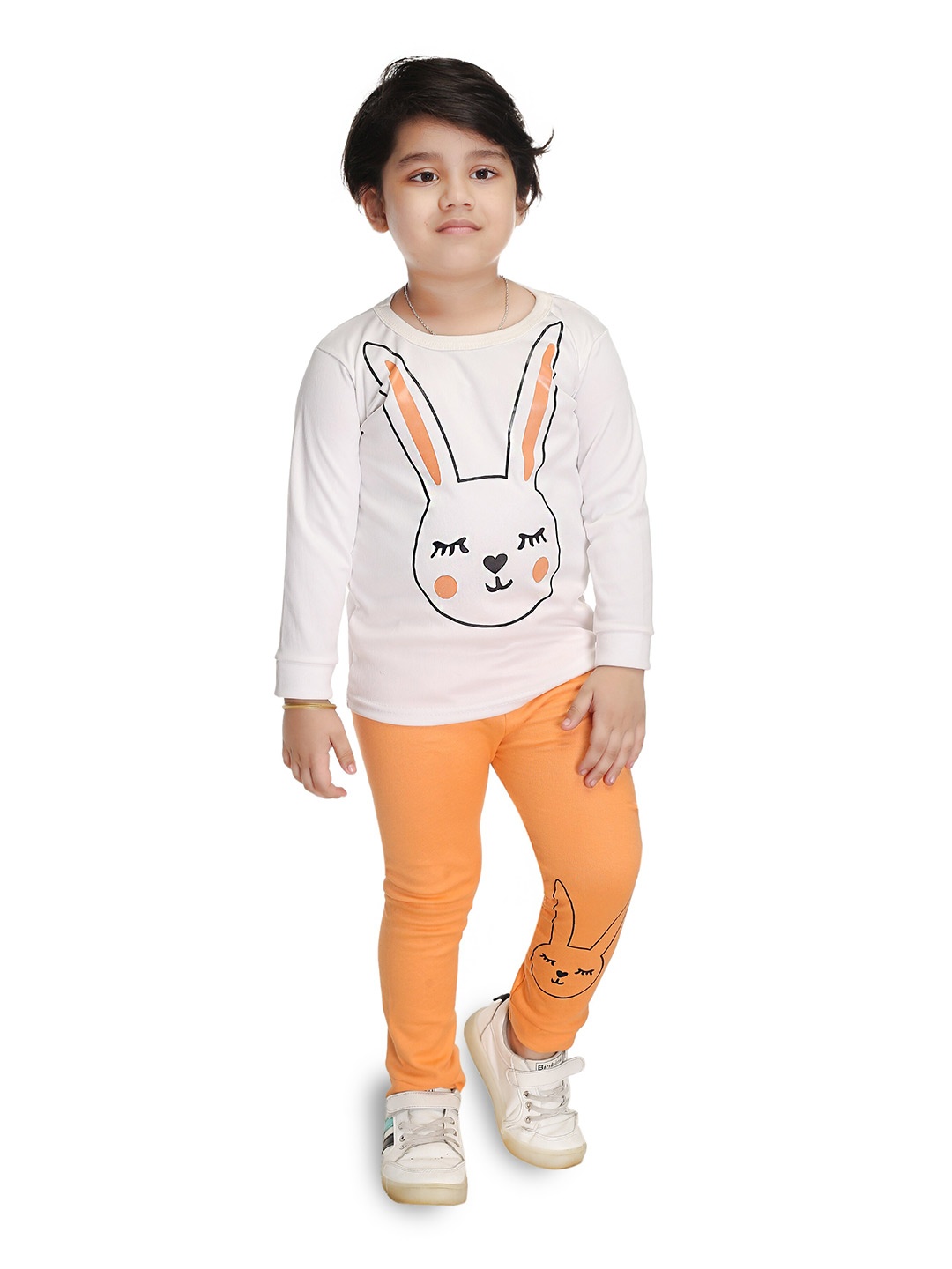 

BAESD Printed Pure Cotton T-shirt with Trousers, White