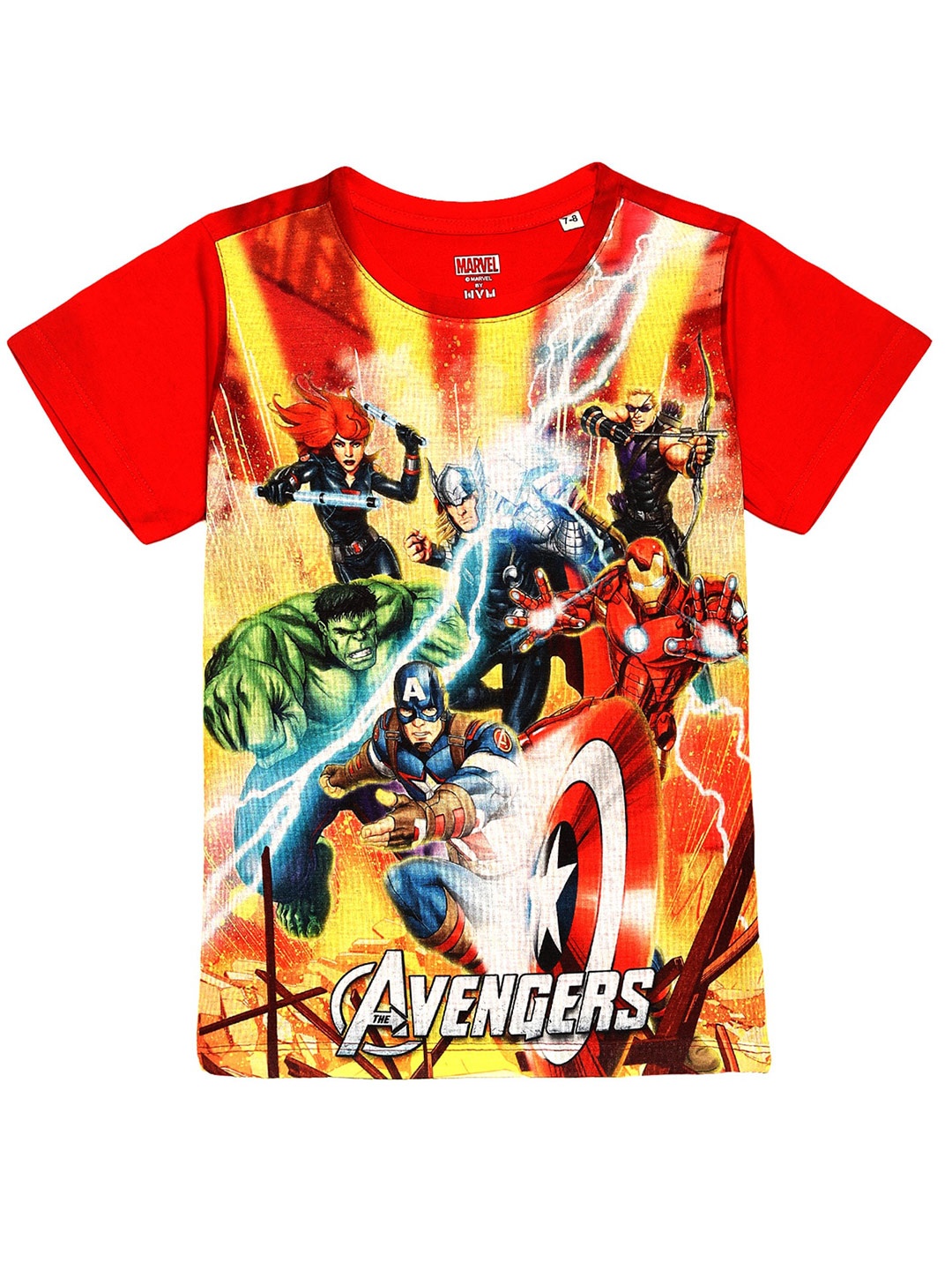 

Wear Your Mind Boys Red Avengers Printed Extended Sleeves T-shirt