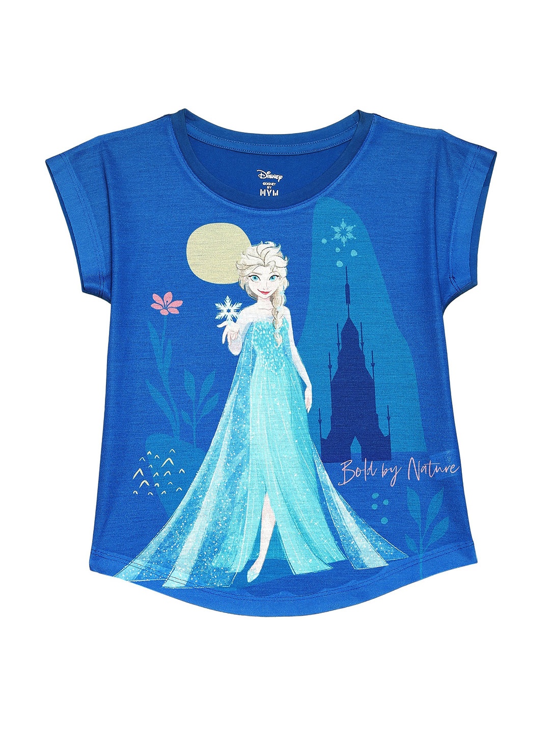 

Wear Your Mind Girls Elsa Graphic Printed Cotton Top, Blue