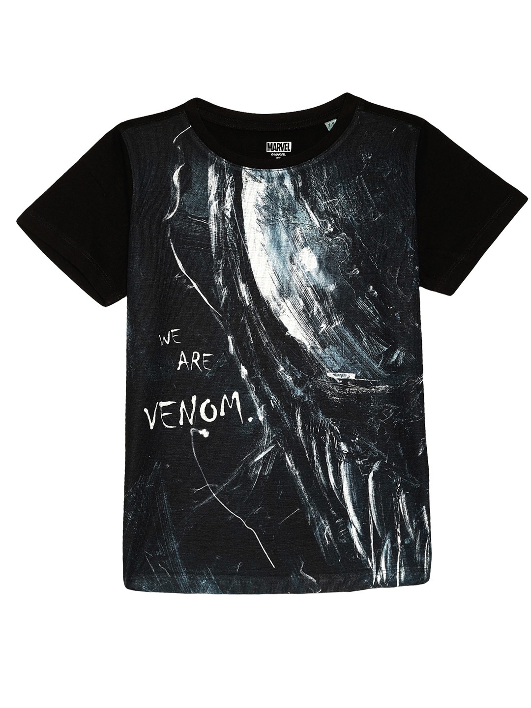 

Wear Your Mind Boys Black Printed Raw Edge T-shirt
