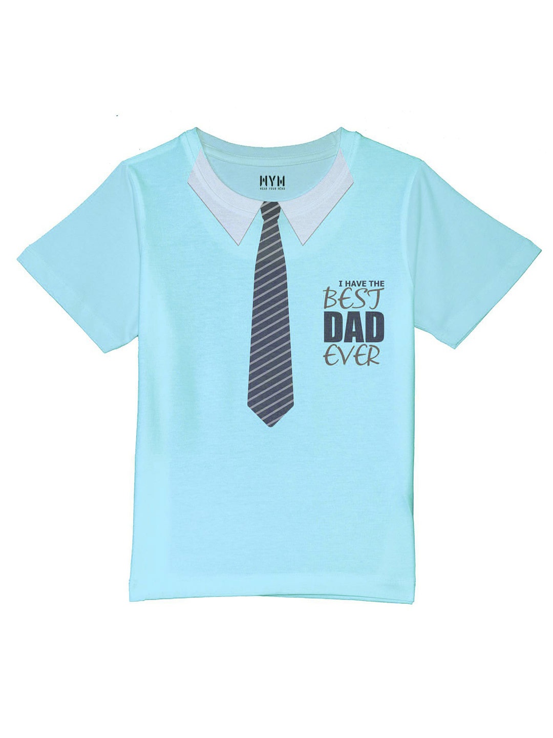 

Wear Your Mind Boys Blue Typography V-Neck Applique T-shirt