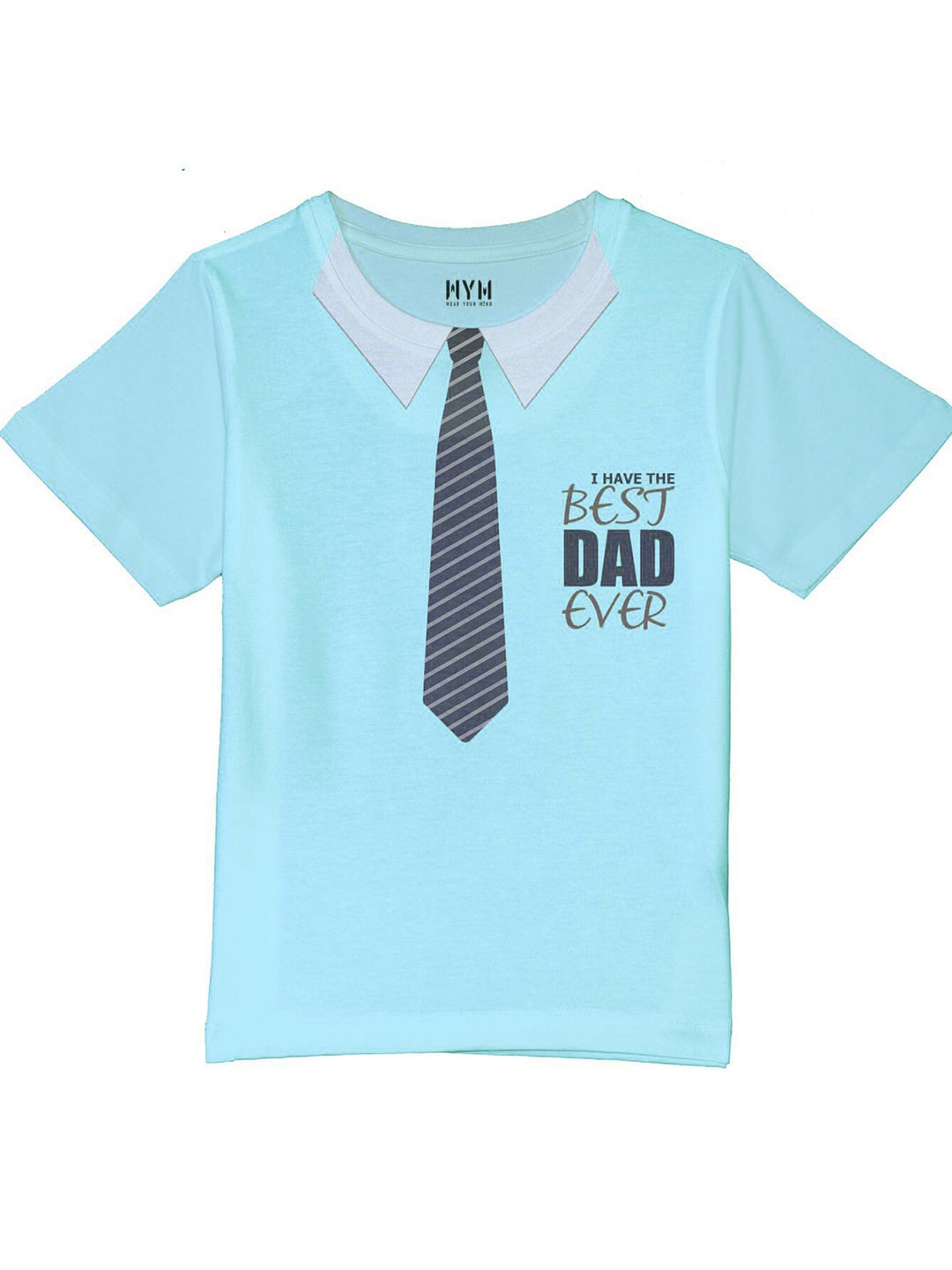 

Wear Your Mind Boys Blue Typography V-Neck Applique T-shirt