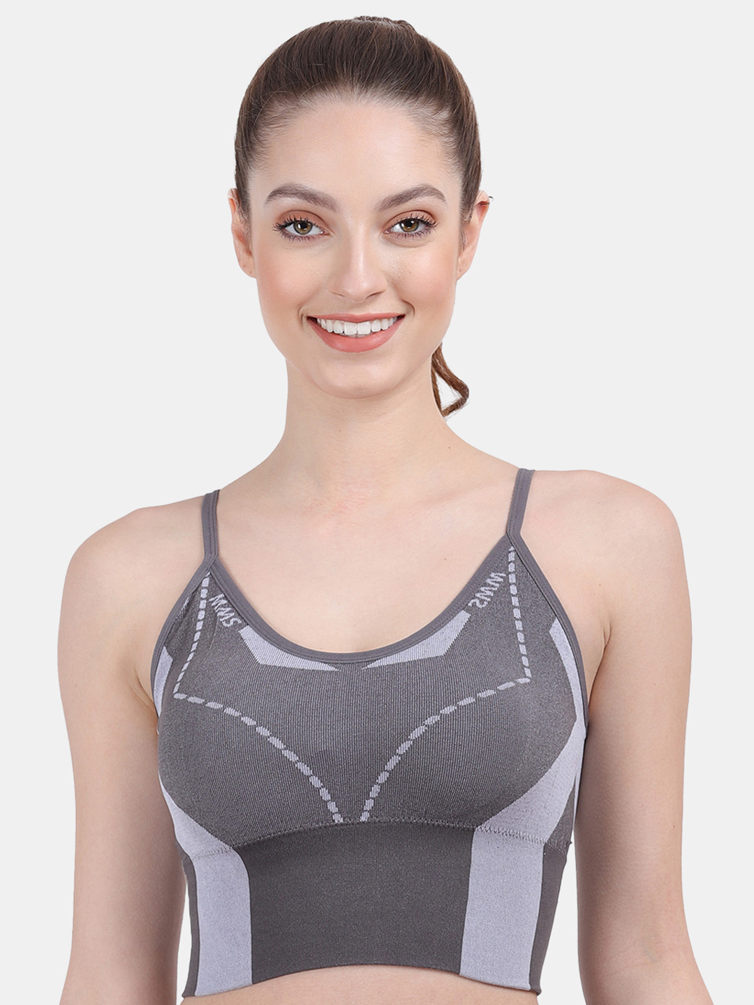 

Amour Secret Geometric Full Coverage Anti Odour Lightly Padded Bra, Grey