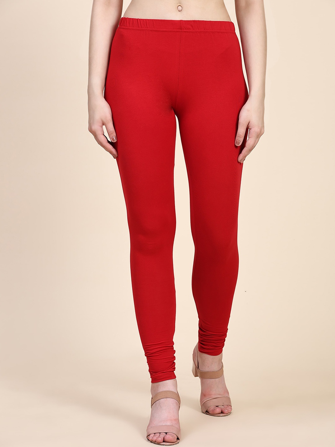 

Outflits Women Churidar-Length Leggings, Red