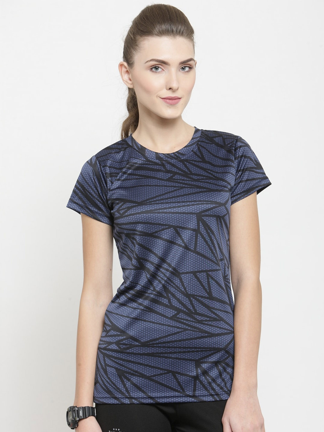 

Boston Club Abstract Round Neck Dri-FIT Sports T-shirt, Navy blue
