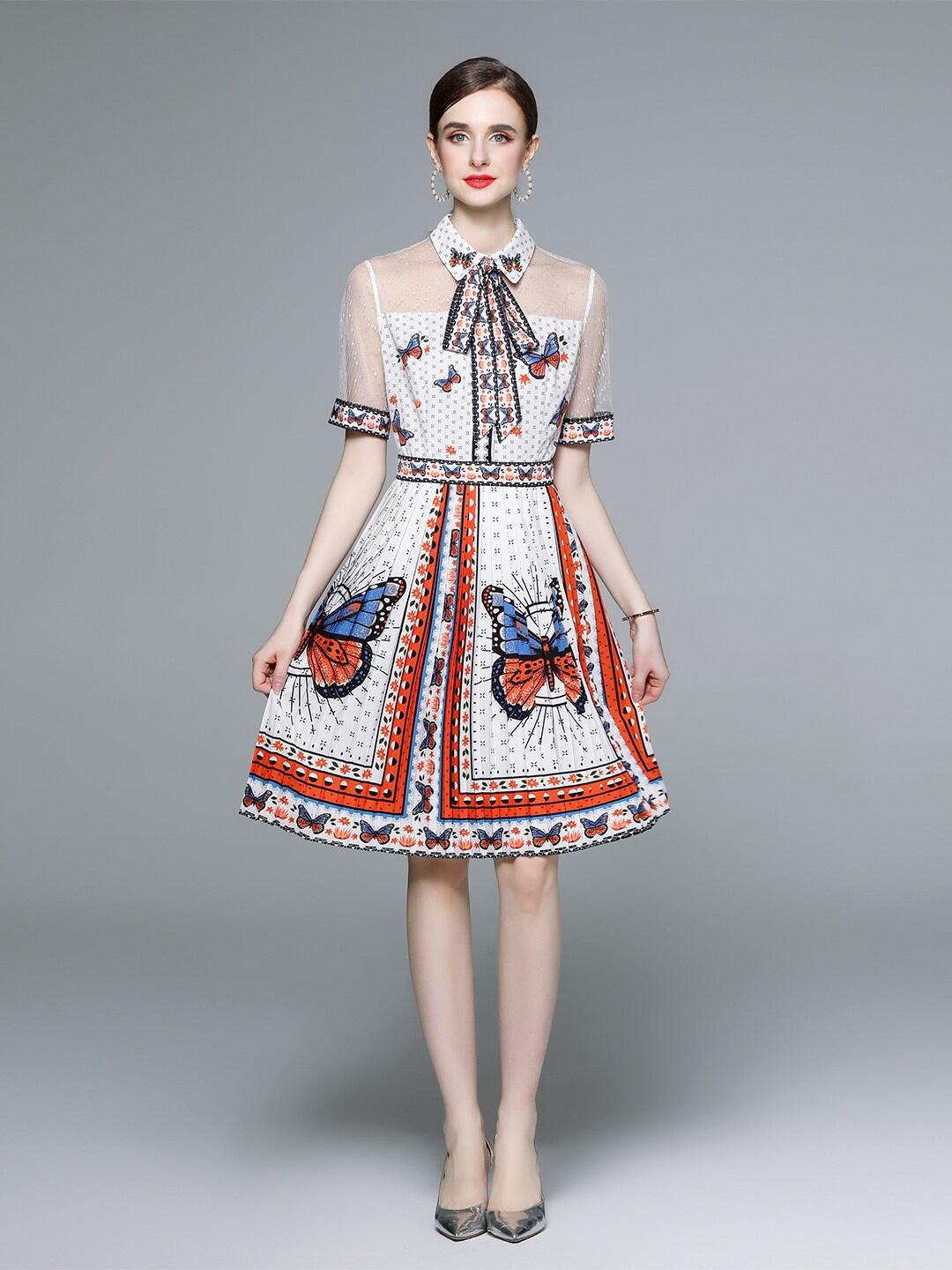 

JC Collection Multicoloured Floral Print A-Line Mini Dress, Multi
