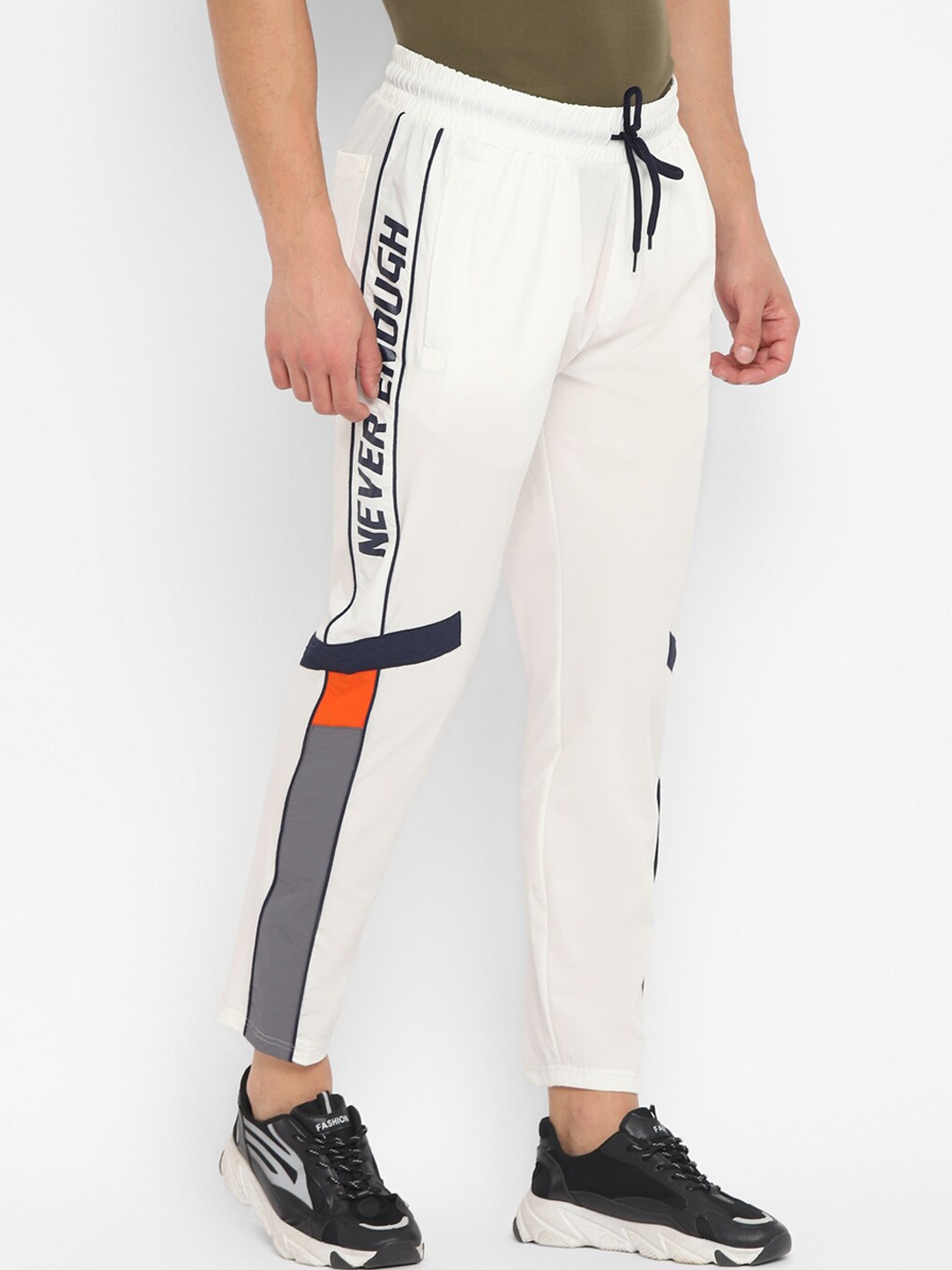 

Alan Jones Colorblocked Slim-Fit Mid-Rise Track Pants, White