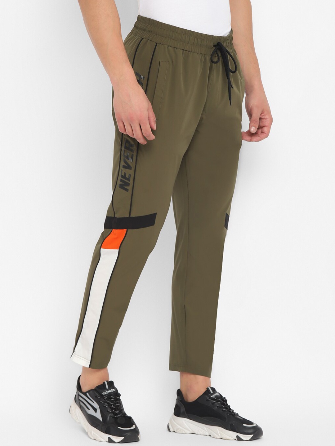 

Alan Jones Colorblocked Slim Fit Track Pants, Olive