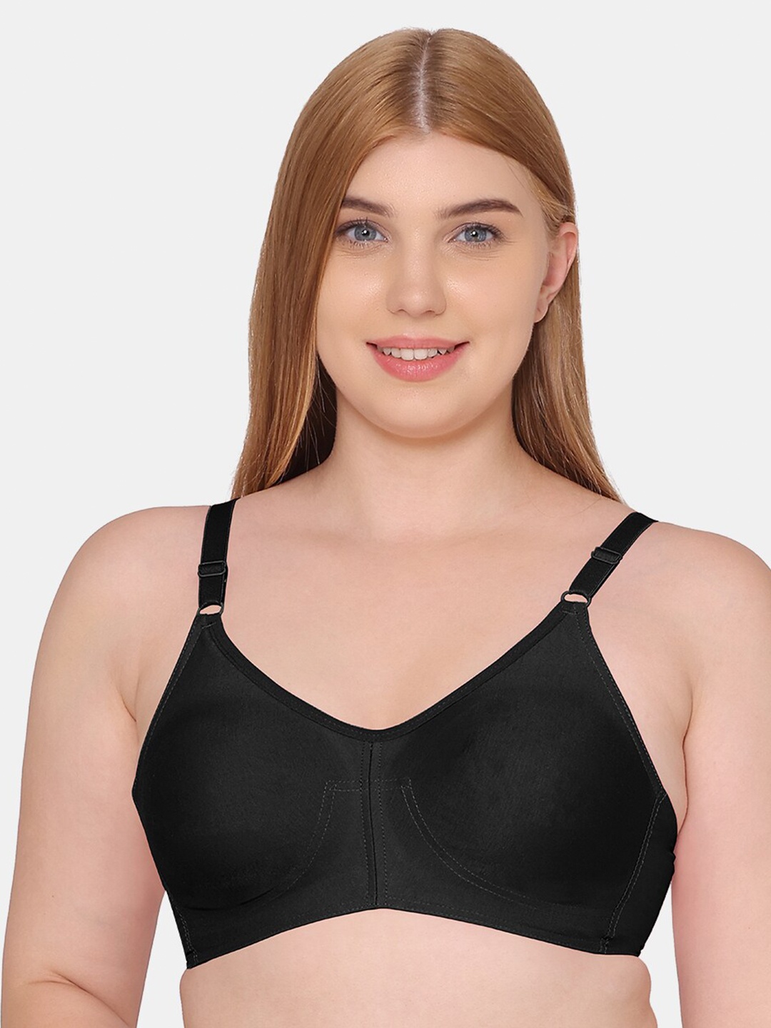 

Souminie Full Coverage All Day Comfort Seamless Cups Cotton Bra, Black