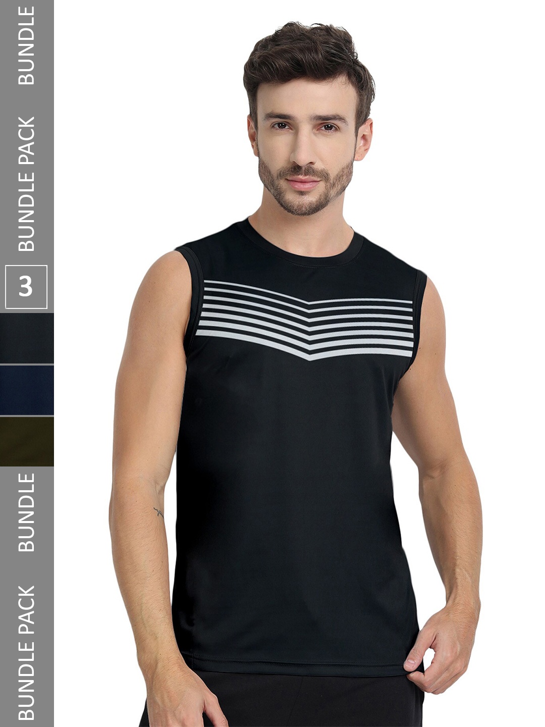 

FTX Pack Of 3 Round Neck T-shirts, Black