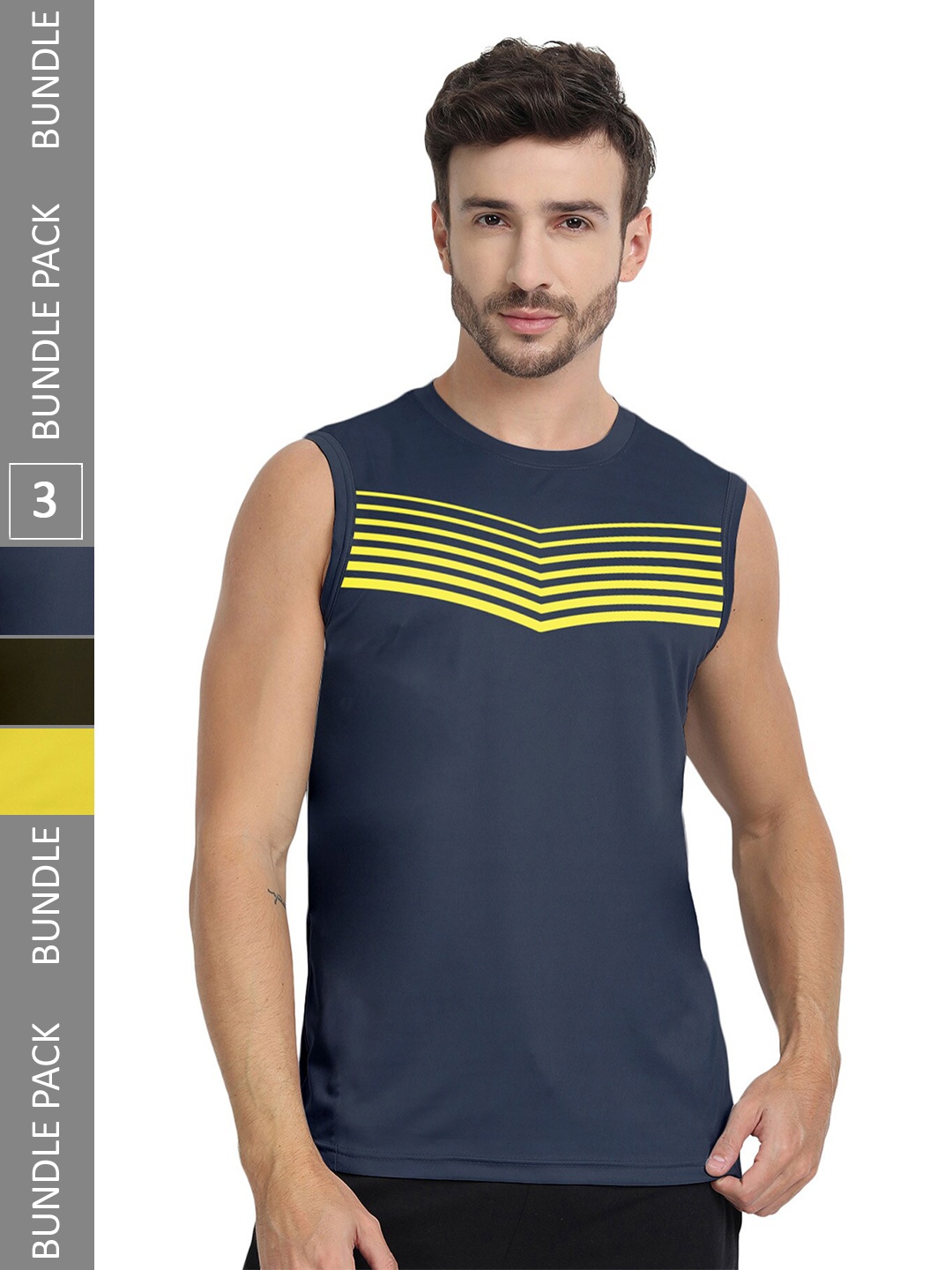 

FTX Pack Of 3 Round Neck Sleeveless T-Shirt, Multi