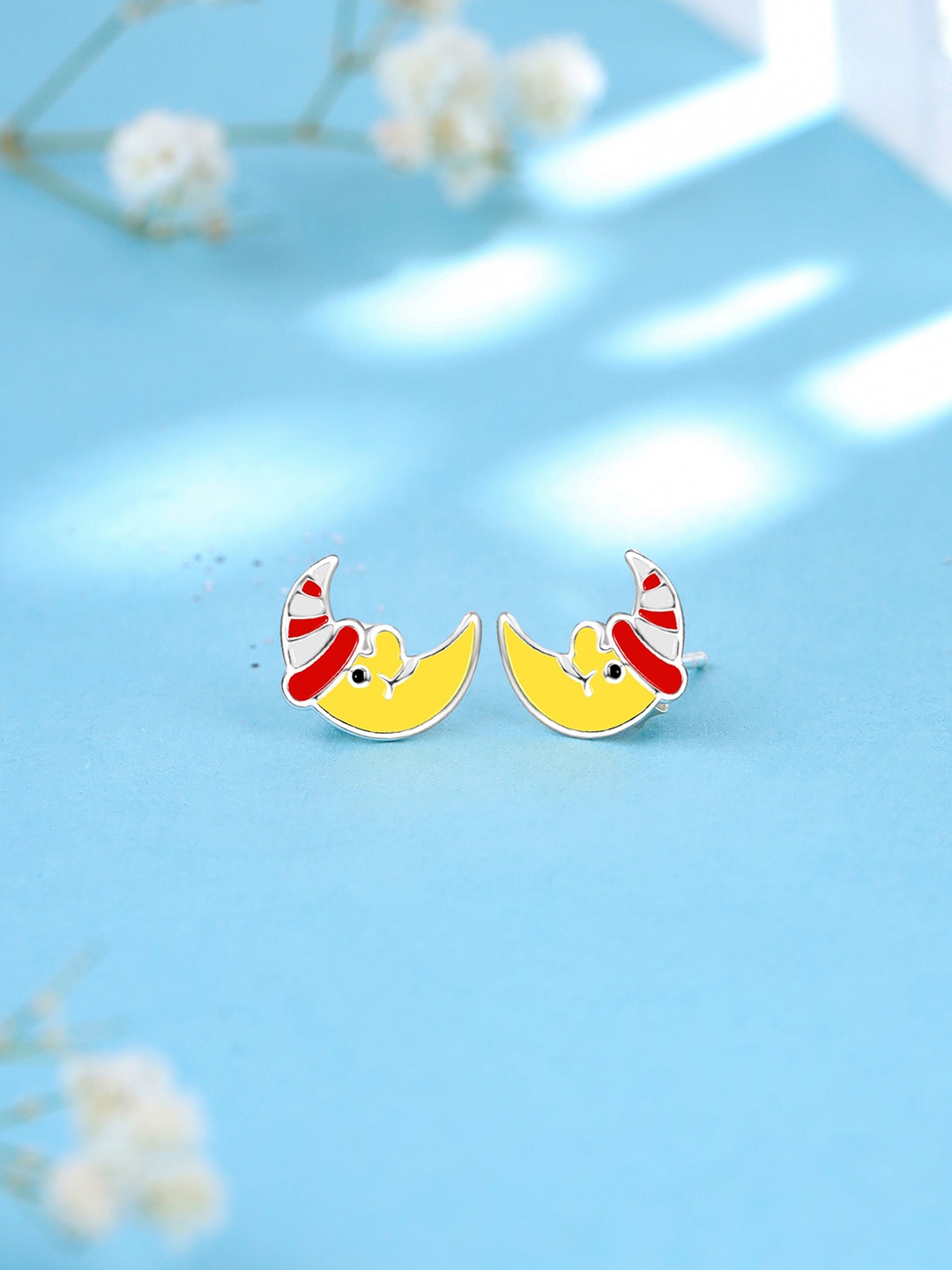 

Raajsi by Yellow Chimes Contemporary Moon Design Studs Earrings