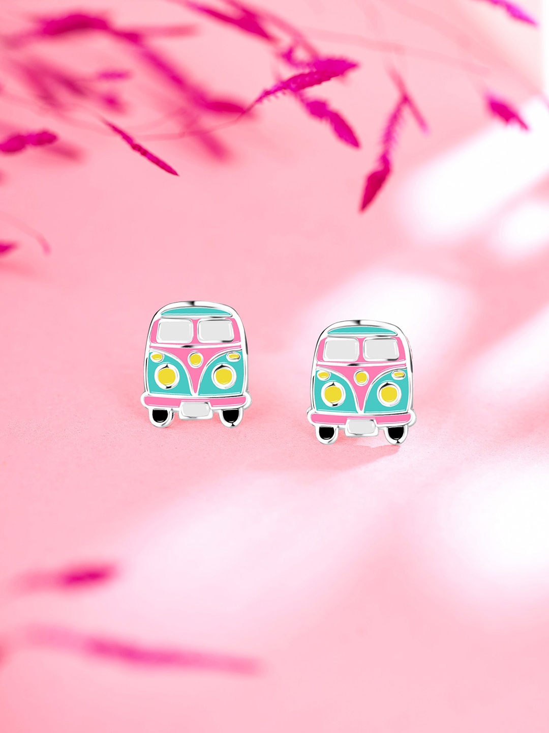 

Raajsi by Yellow Chimes Contemporary SilverStuds, Pink