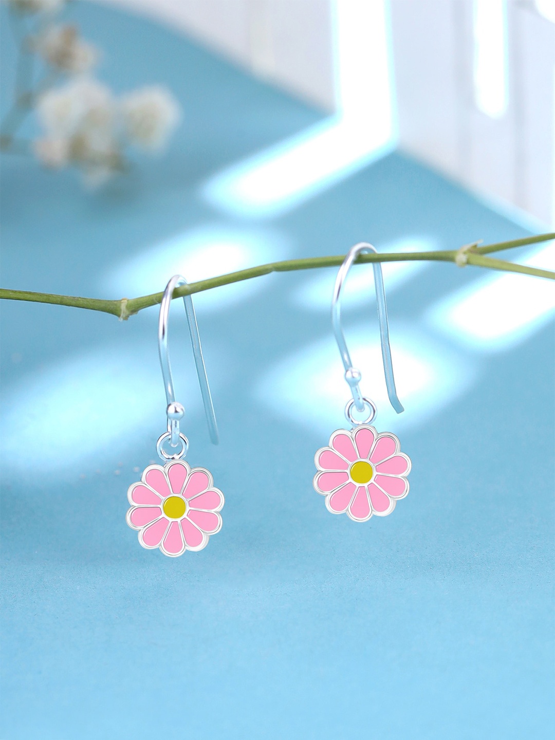 

Raajsi by Yellow Chimes Flower Design Drop Earrings, Silver