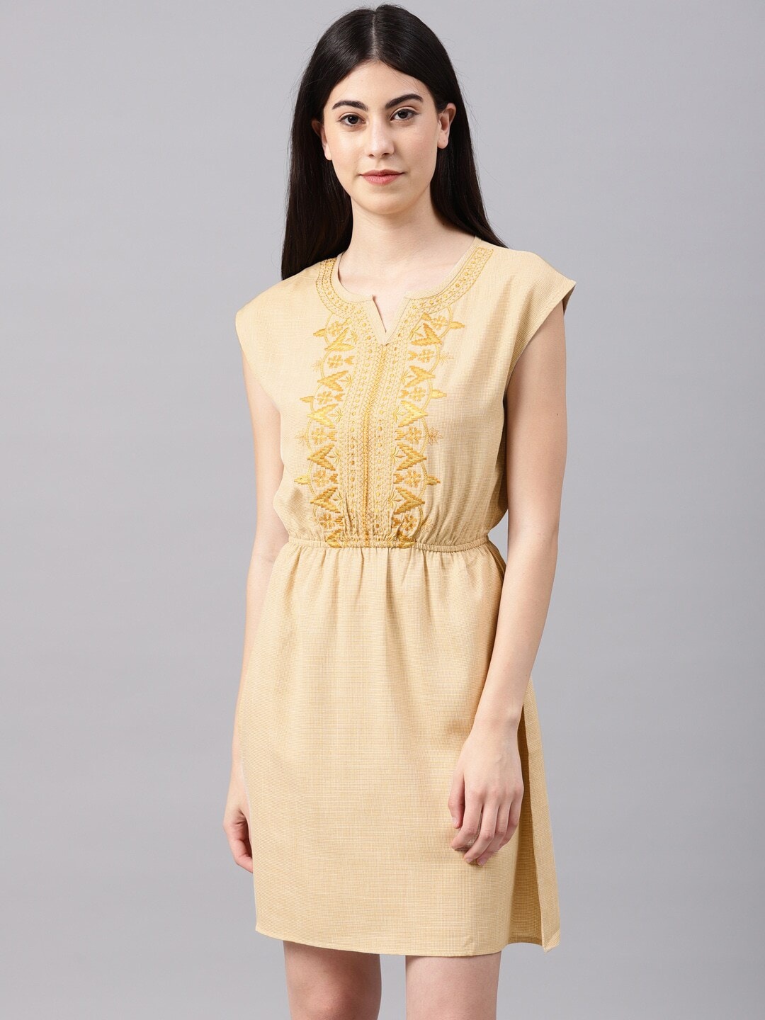 

Mast & Harbour Beige A-Line Dress