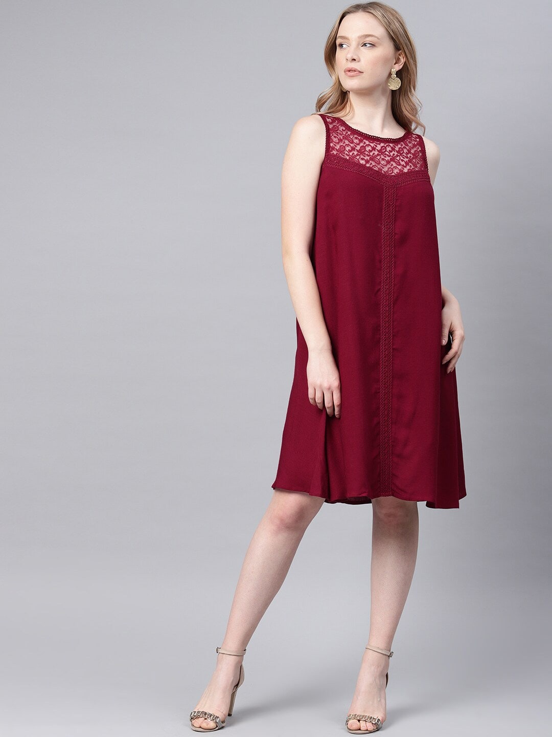 

Mast & Harbour Maroon A-Line Dress