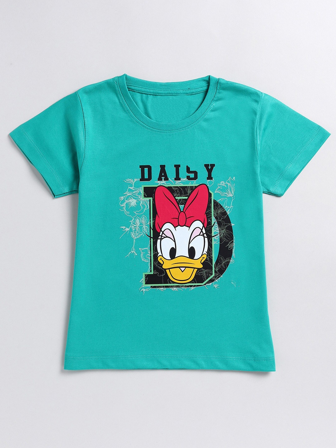 

BAESD Girls Green Printed Applique T-shirt
