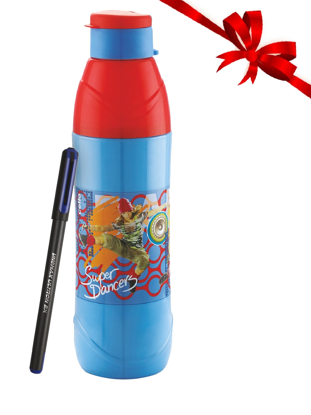 

Cello Blue Printed Stainless Steel Water Bottle 900 ml