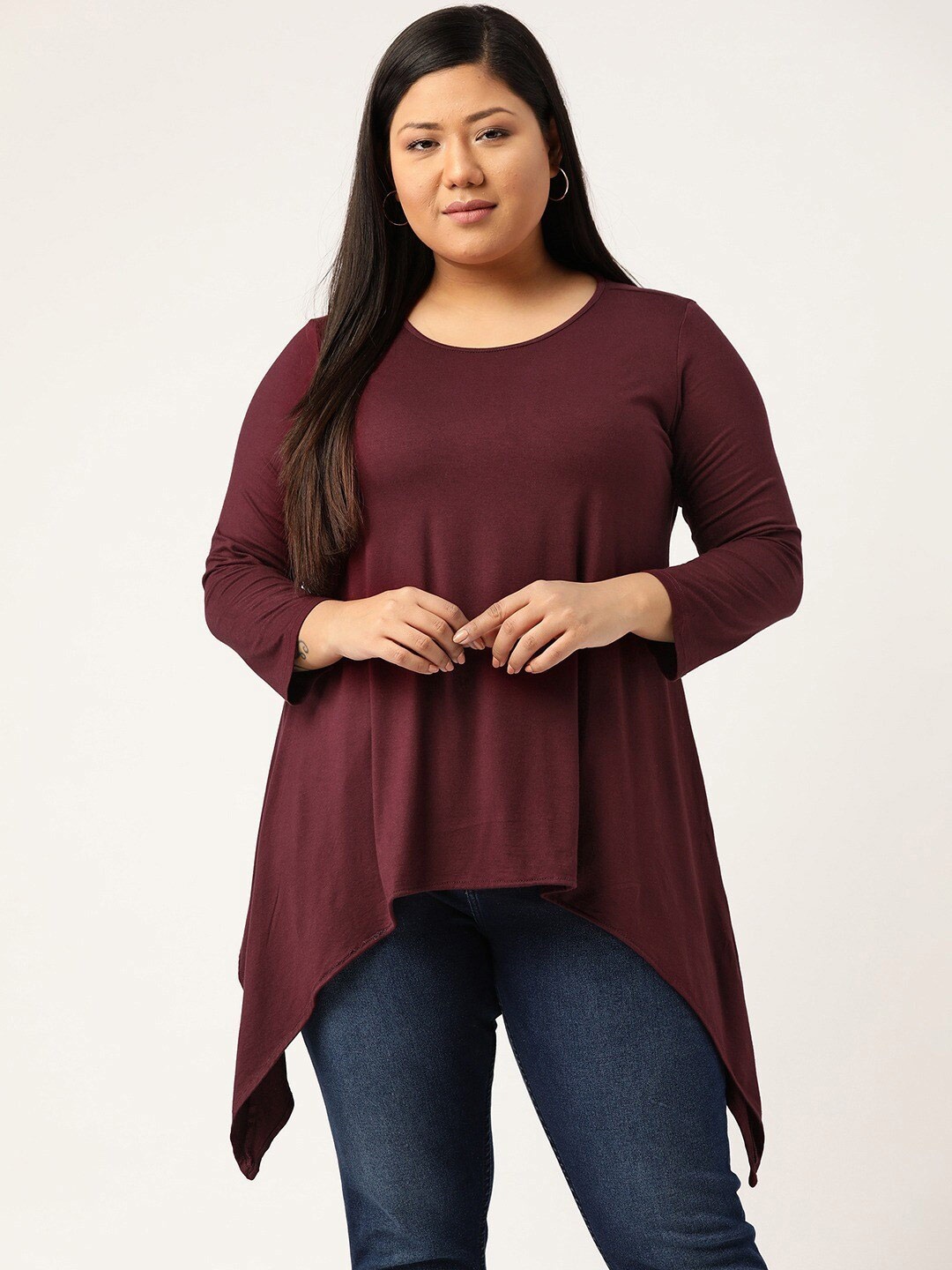 

theRebelinme Purple High-Low Longline Top