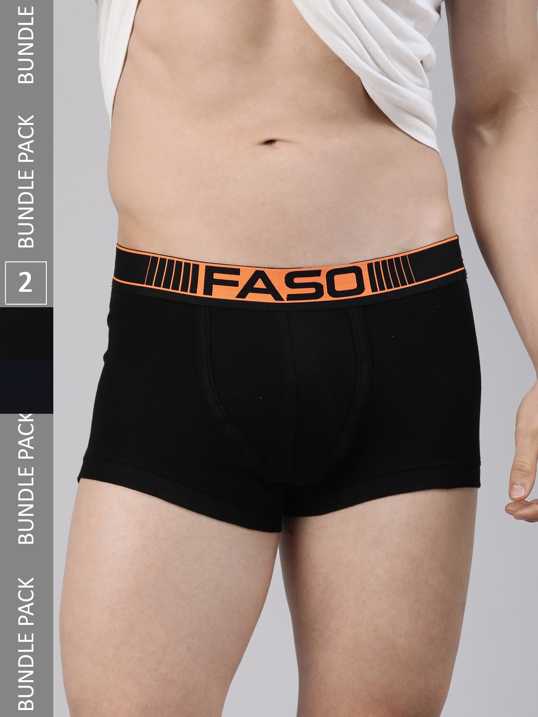 

FASO Men Pack Of 2 Pure Cotton Trunks FA1502, Blue