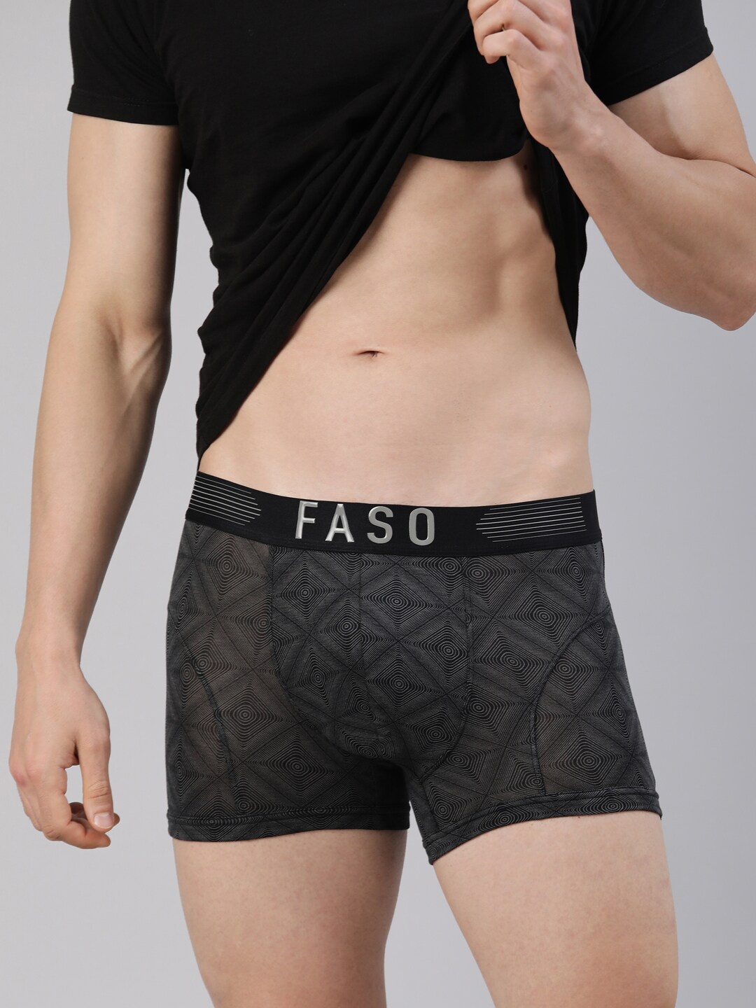 

FASO Men Printed Trunk FT7002, Black