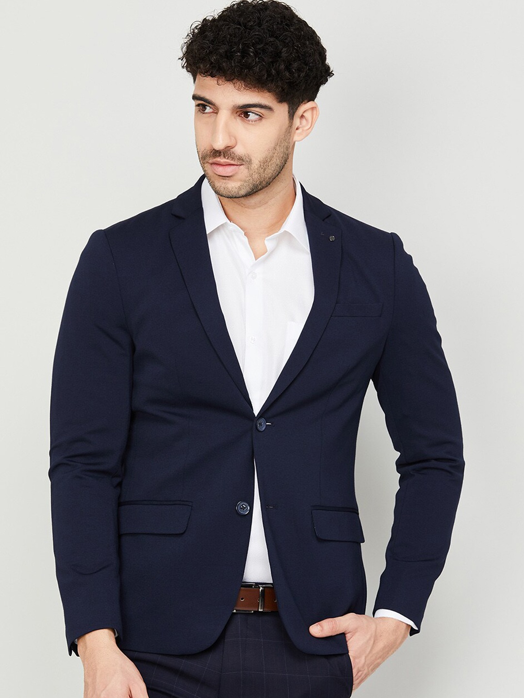 

CODE by Lifestyle Men Self Design Single Breasted Blazer, Blue